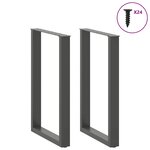 vidaXL Pieds de table de bar en U 2 pièces Anthracite 60 x (90-91) cm Acier