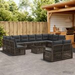 vidaXL Ensemble de canapé de jardin 13 pc Gris polyrotin