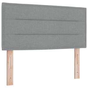 vidaXL Tête de lit LED avec bandes LED Gris clair 90 cm tissu