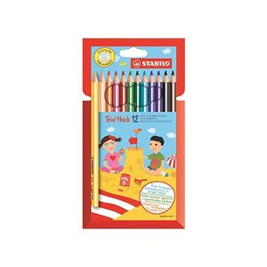 Etui de 12 Crayons de couleur Triangulaires Trio thick Epais Assortis STABILO