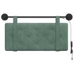 vidaXL Tête de lit suspendue Avec lumière LED Vert Mer Velours