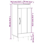 vidaXL Buffet Chêne fumé 34 5x34x90 cm Bois d'ingénierie
