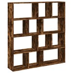 vidaXL Bibliothèque chêne fumé 132x29x141 5 cm bois d'ingénierie