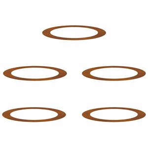 vidaXL Anneaux d'arbre plats 5 Pièces Marron Ø90 / 120 cm