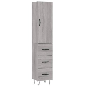 vidaXL Buffet haut Sonoma gris 34 5x34x180 cm Bois d'ingénierie