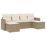 vidaXL Salon de jardin avec coussins 6 Pièces beige résine tressée