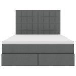 vidaXL Lit avec rangement et LED Gris foncé 140 x 200 cm Polyester