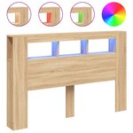 vidaXL Tête de lit à LED chêne sonoma 160x18 5x103 5cm bois ingénierie