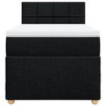 vidaXL Sommier à lattes de lit avec matelas Noir 90x200 cm Tissu