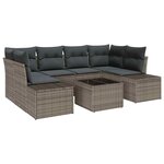 vidaXL Ensemble de canapé de jardin Manuel 7 Pièces Gris 55 x 55 x 37 cm