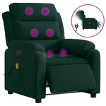 vidaXL Fauteuil inclinable de massage électrique vert foncé velours