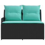 vidaXL Sofa de jardin avec accoudoirs et sofa d'angle 2 Pièce Rotin PE