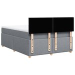 vidaXL Sommier à lattes de lit avec matelas Gris clair 140x190cm Tissu