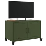 vidaXL Meuble TV vert olive 68x39x43 5 cm acier
