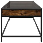 vidaXL Table basse avec LED infini chêne fumé 90x50x41 cm
