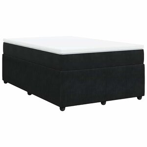 vidaXL Sommier à lattes de lit avec matelas Noir 120x200 cm Velours