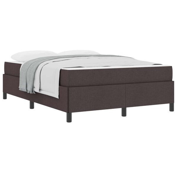 vidaXL Lit à ressorts avec matelas Marron foncé 140 x 190 cm tissu