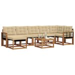 vidaXL Ensemble de canapés d'extérieur 8 pc Naturel et Beige
