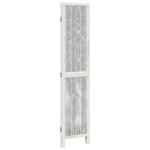 vidaXL Cloison de séparation 3 panneaux blanc bois de paulownia massif