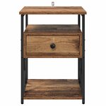 vidaXL Cabinet de chevet avec tiroir 2 Pièces Bois ancien 40 x 42 x 55 cm