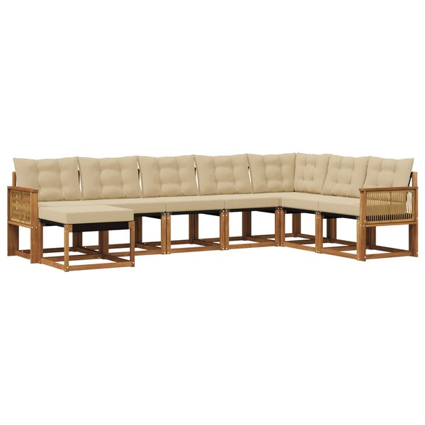 vidaXL Ensemble de canapés d'extérieur 8 Pièces Naturel et Beige