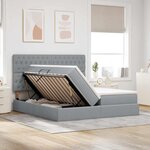 vidaXL Lit de Rangement Gris clair 200 x 200 cm Cuir synthétique