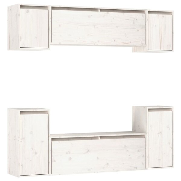 vidaXL Meubles TV 6 Pièces Blanc Bois massif de pin