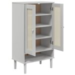 vidaXL Armoire à chaussures SENJA aspect rotin blanc bois massif