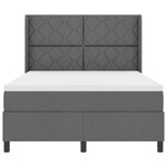 Lit box spring vidaXL avec matelas et LED Gris foncé 160x200 cm Tissu