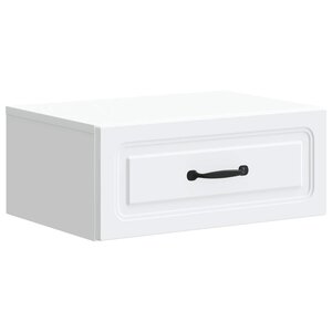 vidaXL Cabinet de chevet mural avec tiroir Blanc 49 x 34 5 x 20 cm
