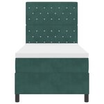 Lit Box Spring vidaXL avec Matelas Vert Foncé 90x200 cm Velours