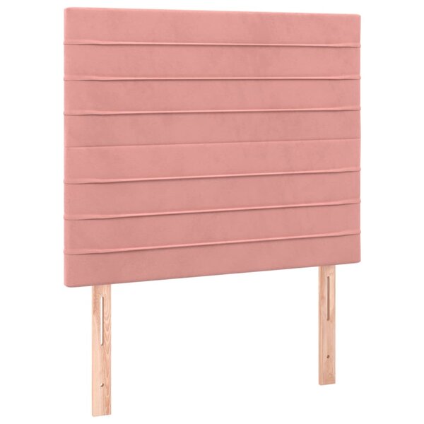 vidaXL Tête de lit Rose 100x5x118/128 cm Velours
