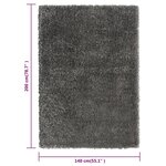 vidaXL Tapis shaggy à poils hauts Anthracite 140x200 cm 50 mm