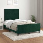 vidaXL Cadre de lit sans matelas vert foncé 120x190 cm velours