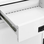 Armoire de bureau rangement durable avec 2 étagères réglables 90 x 40 x 102 cm en acier blanc 02_0046907