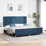 vidaXL Cadre de lit avec tête de lit Bleu 200 x 200 cm tissu