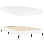 vidaXL Cadre de lit avec matelas Blanc pur 120 x 200 cm tissu
