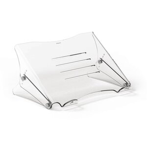 Support pour ordinateur portable Clarity, réglable en hauteur, en acrylique transparent