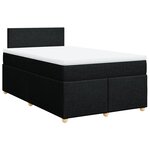 vidaXL Sommier à lattes de lit avec matelas noir 120x190 cm tissu