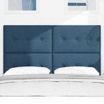 vidaXL Tête de lit avec tête de lit Bleu 144 cm Cuir synthétique