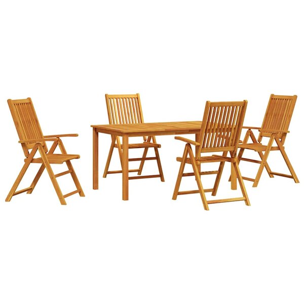 vidaXL Ensemble de salle à manger pour jardin Pliable 5 Pièces Marron