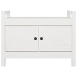 Banc banquette d'entrée 80 x 40 x 60 cm bois de pin massif blanc 02_0011027
