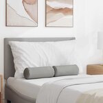 vidaXL Coussins d'accent 2 Pièces Gris nuage Ø 15 x 40 cm tissu