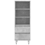 vidaXL Buffet haut Gris béton 40x36x110 cm Bois d'ingénierie