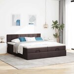 VidaXL Cadre de lit ottoman avec matelas marron foncé 160x200 cm tissu