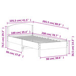 vidaXL Cadre de lit sans matelas blanc 100x200 cm bois de pin massif