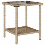 vidaXL Canapé de jardin avec table et coussins en forme de L beige