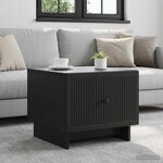 vidaXL Table basse avec tiroir Noir 49 x 50 x 40 cm Bois d'ingénierie