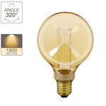 Ampoule led déco hologramme globe (g95) au verre ambré  culot e27  4w cons.  200 lumens  lumière blanc chaud