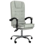 Fauteuil de massage inclinable de bureau informatique étude clairvelours gris 02_0025387